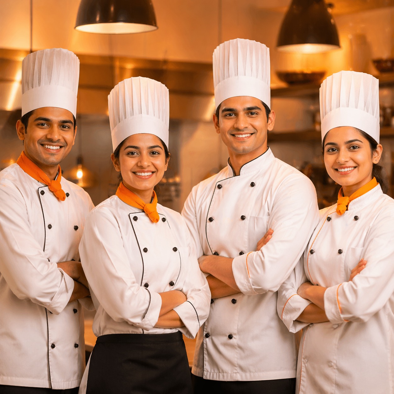 Young people learning practical hospitality skills